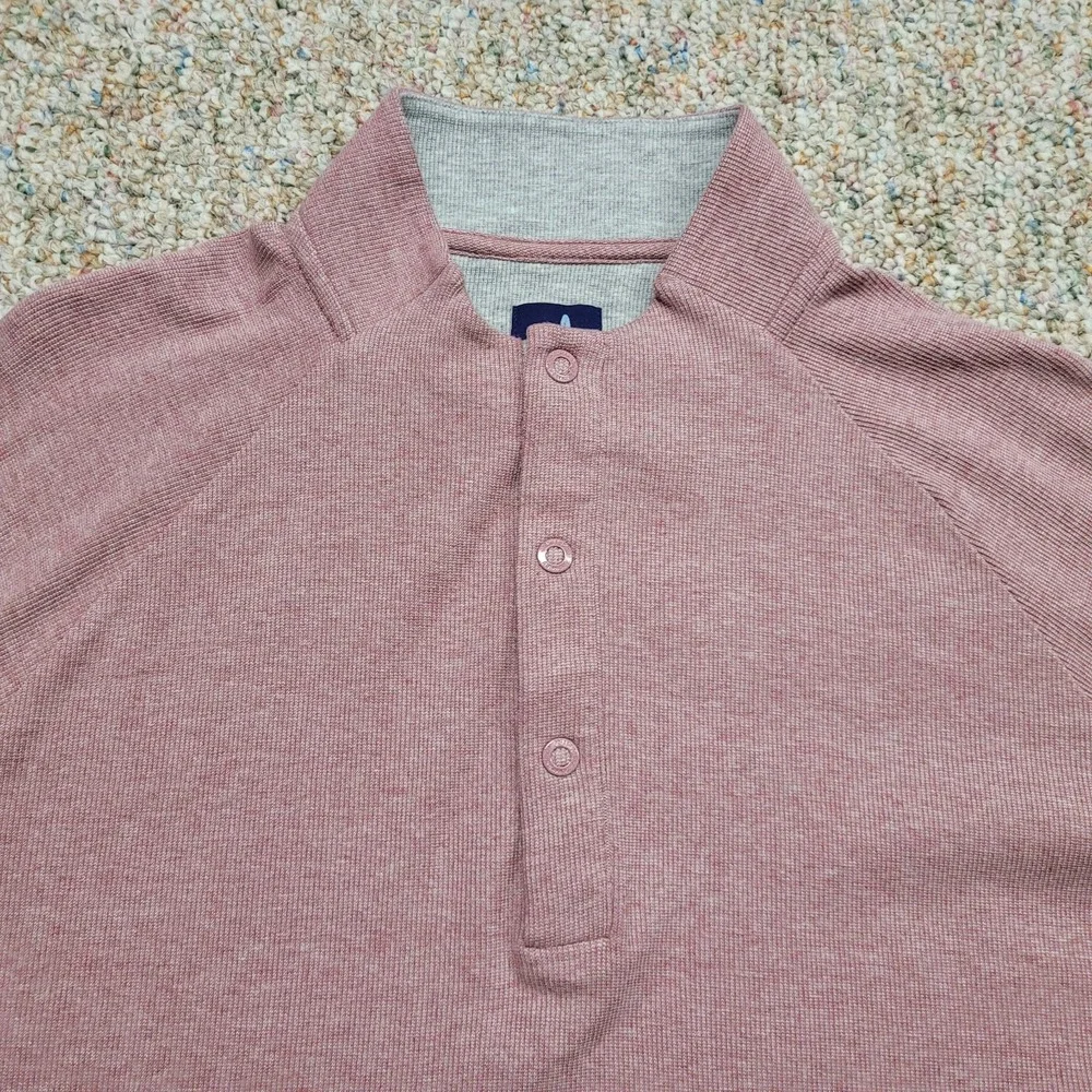 johnnie-O Henley Pullover Mens Large Malibu Red Long Sleeve Mock Neck JMKO2390